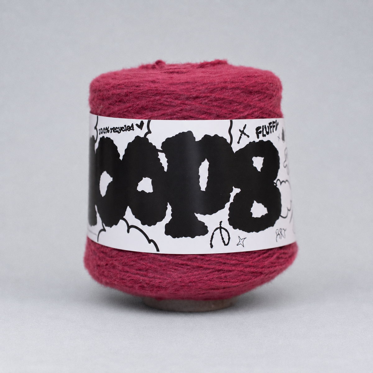 Loop 8 | 028 Wine-Stained Hoodie | Recycled Super Bulky Tufting Yarn | 600g