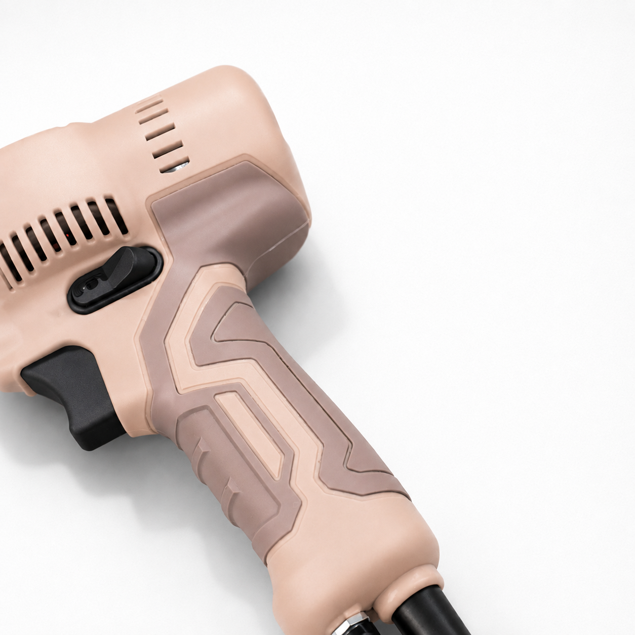 AK-V Desert Brown motor housing and textured rubber grip detail — UK Tufting