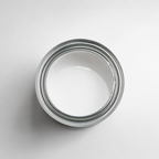Empty paint can on a light gray background