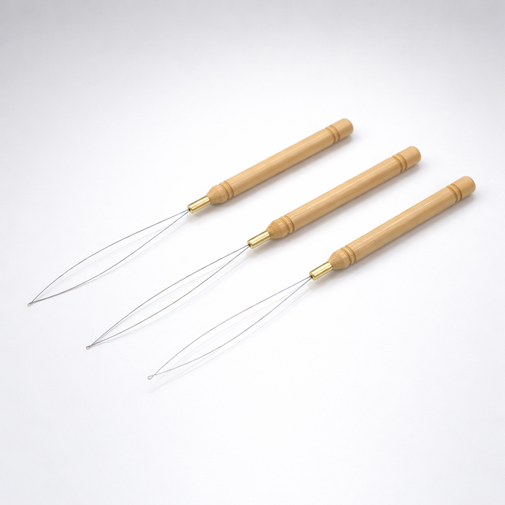 Wood handle tufting threader with wire needle — included in Standard Starter Kit, UK Tufting