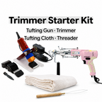Trimmer Tufting Starter Kit — AK-V tufting gun, 
tufting trimmer, tufting cloth and wood threader 
bundle for rug tufting, UK Tufting